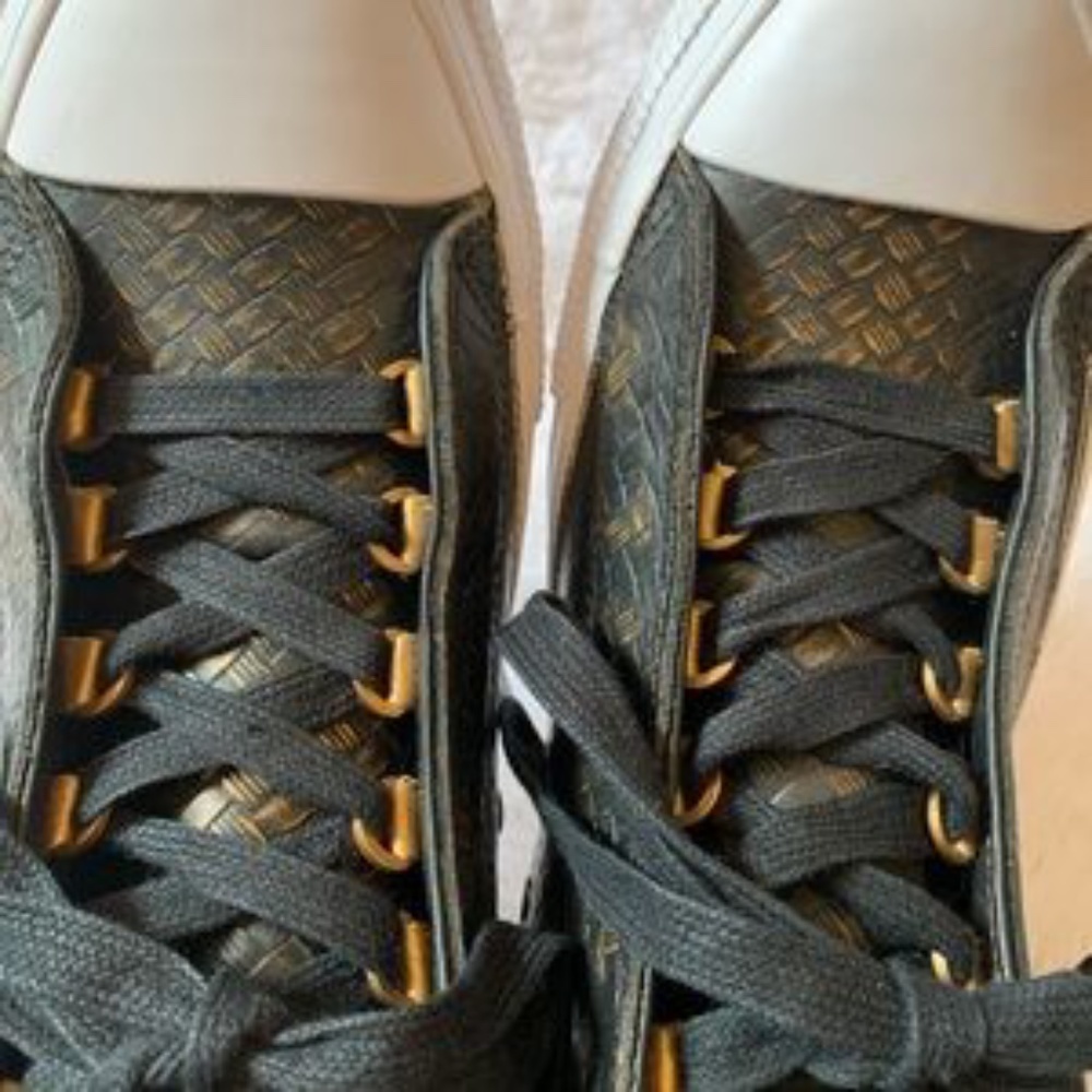 Converse high top weave design in brown/bronze